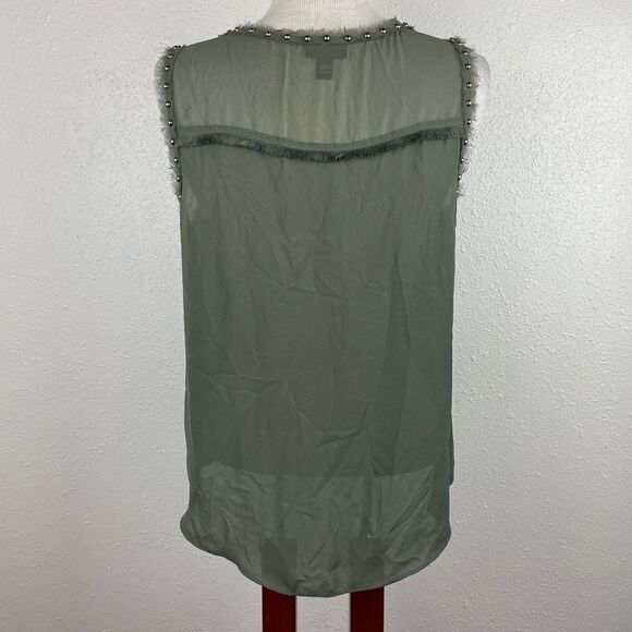 A.n.a Sheer Green Sleeveless Blouse Top Size Petite M EUC - Picture 5 of 9